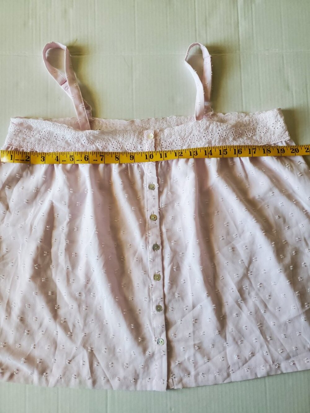 Laura Ashley Y2K Front Button Lace Eyelet Cami Top XL - Picture 13 of 15